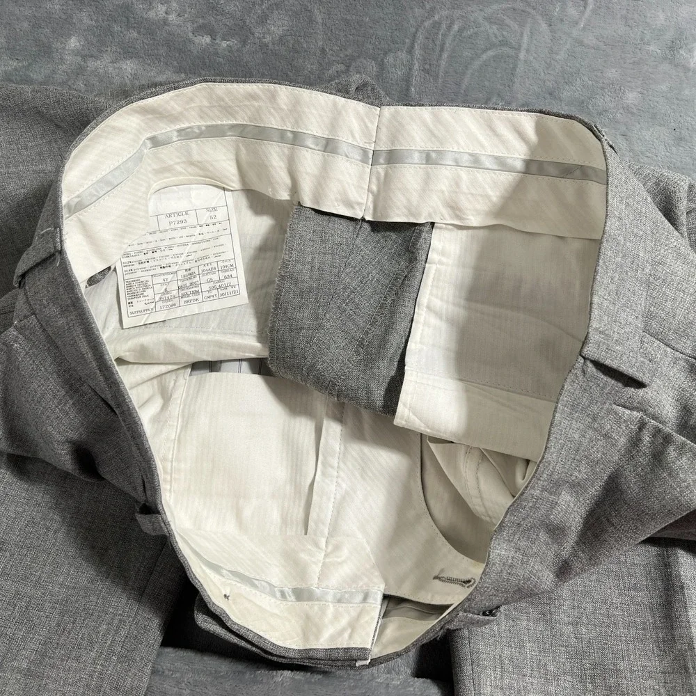 Suitsupply Brescia Dress Pants Men 34x28 Gray Suit Trousers Wool Slim Flat Front